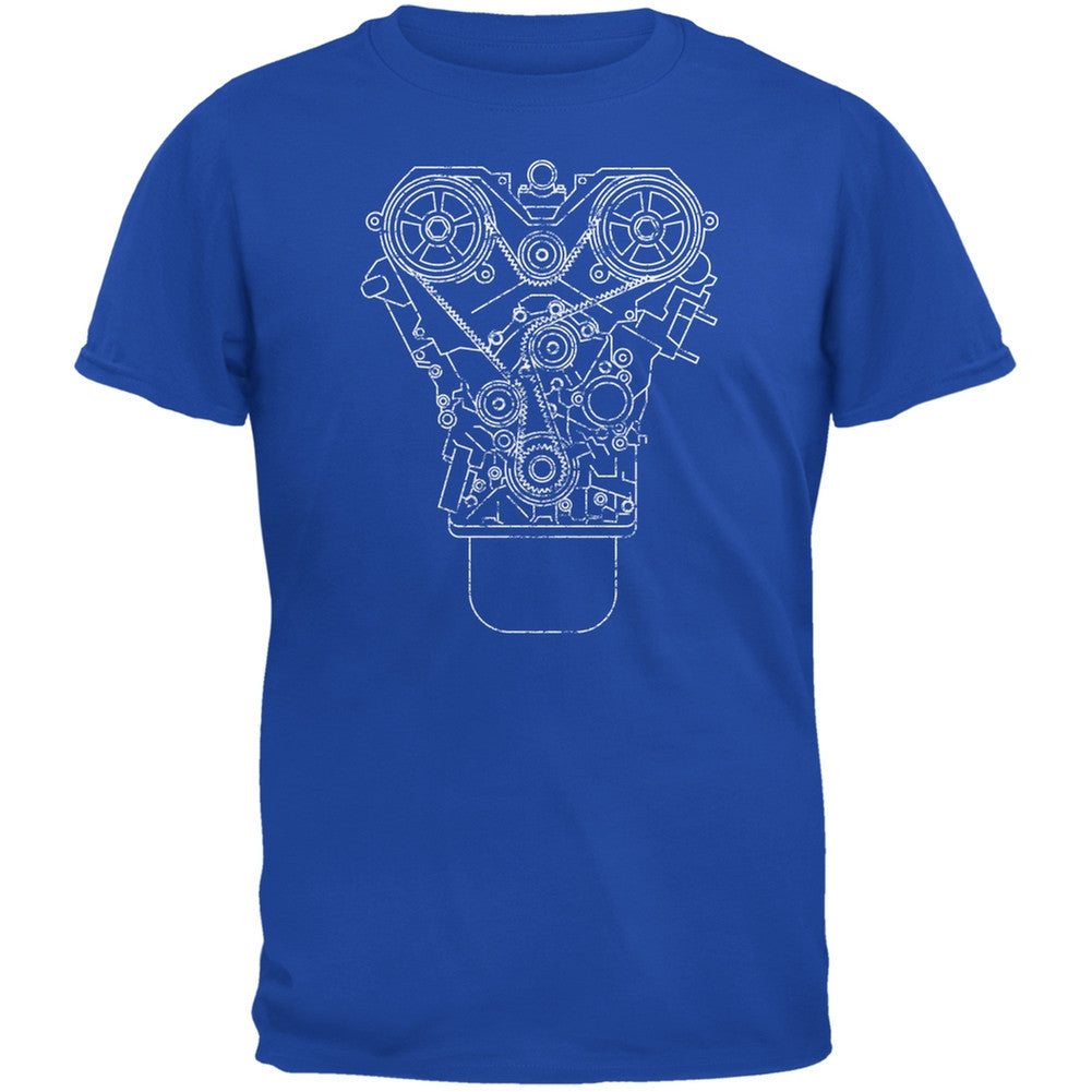 Engine Schematic Royal Youth T-Shirt Youth T-Shirts Old Glory LG Blue