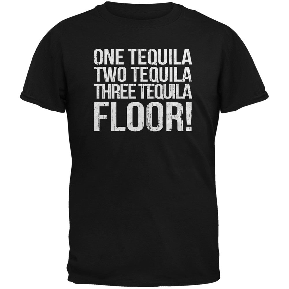 Cinco de Mayo - Tequila Floor Black Adult T-Shirt Men's T-Shirts Old Glory SM Black