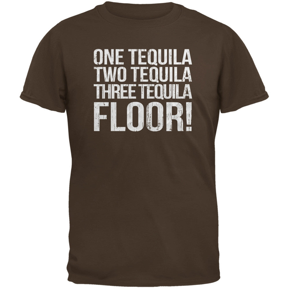 Cinco de Mayo - Tequila Floor Brown Adult T-Shirt Men's T-Shirts Old Glory 2XL Brown