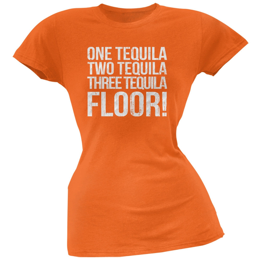 Cinco de Mayo - Tequila Floor Orange Soft Juniors T-Shirt Juniors T-Shirts Old Glory SM Orange