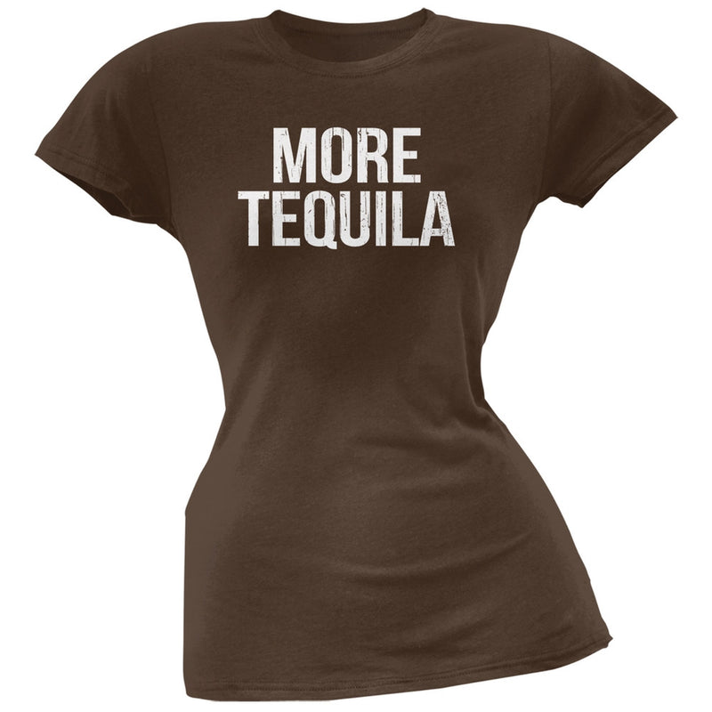 Cinco de Mayo - More Tequila Black Juniors Soft T-Shirt Juniors T-Shirts Old Glory SM Brown