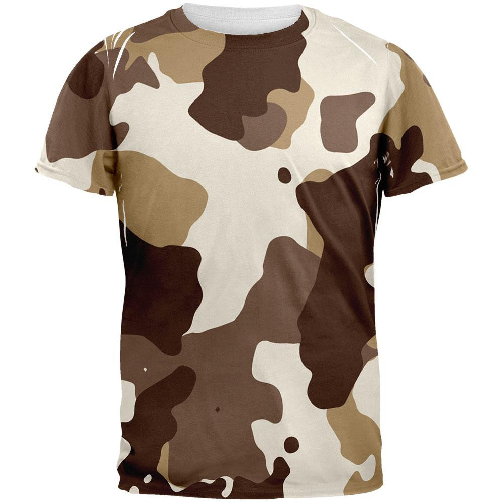 Desert Camo All Over Adult T-Shirt Men's T-Shirts Old Glory 2XL White