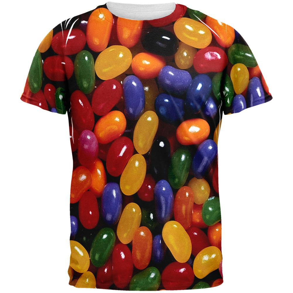 Jelly Beans All Over Adult T-Shirt Men's T-Shirts Old Glory 2XL White