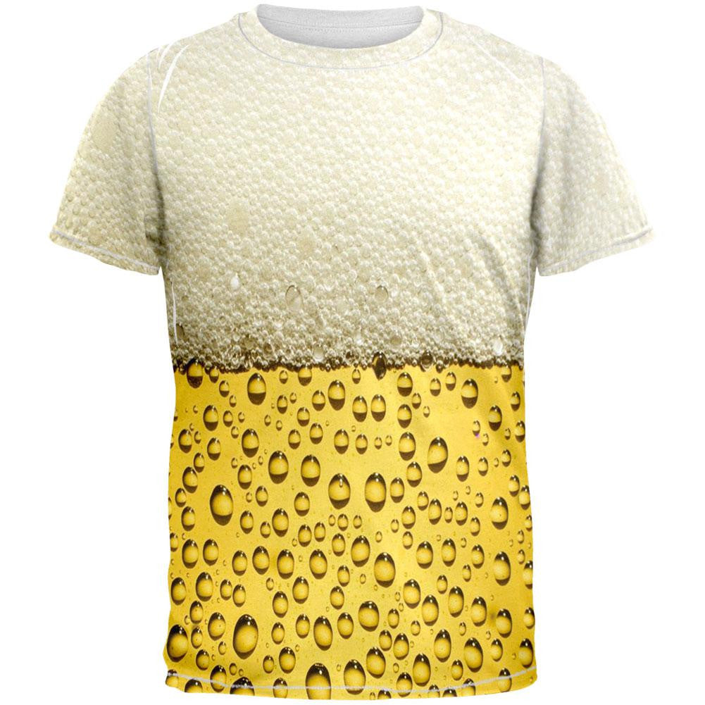 Halloween Beer Costume Foam All Over Adult T-Shirt Men's T-Shirts Old Glory SM White