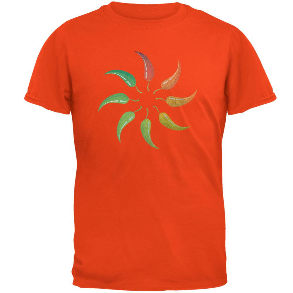 Cinco de Mayo - Jalapeno Pepper Wheel Orange Adult T-Shirt Men's T-Shirts Old Glory 2XL Orange