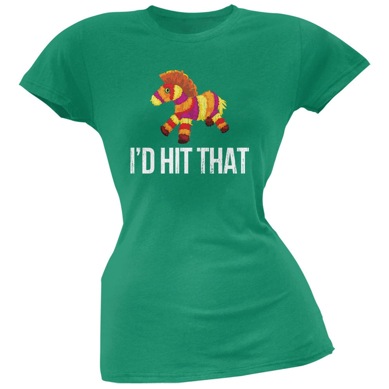 Cinco de Mayo - I'd Hit That, Pinata Orange Soft Juniors T-Shirt Juniors T-Shirts Old Glory