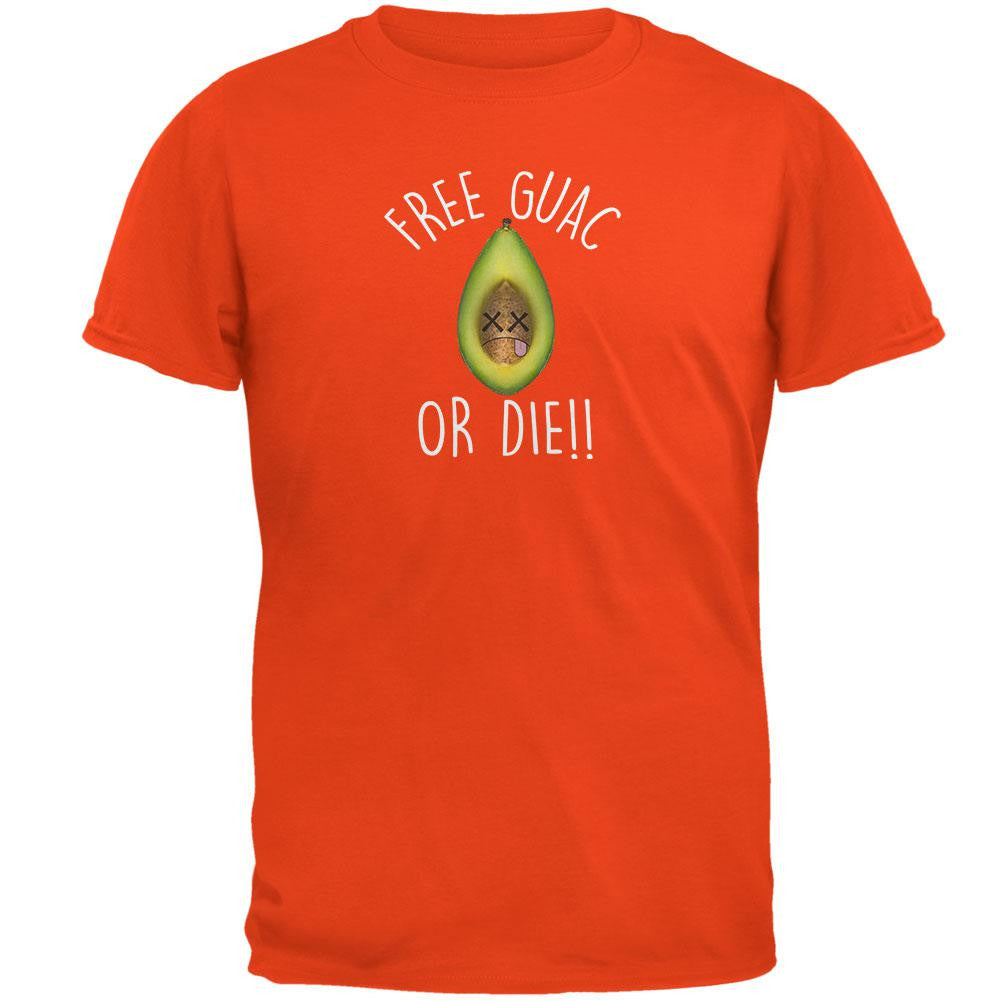 Cinco de Mayo - Free Guac or Die Orange Adult T-Shirt Men's T-Shirts Old Glory 2XL Orange