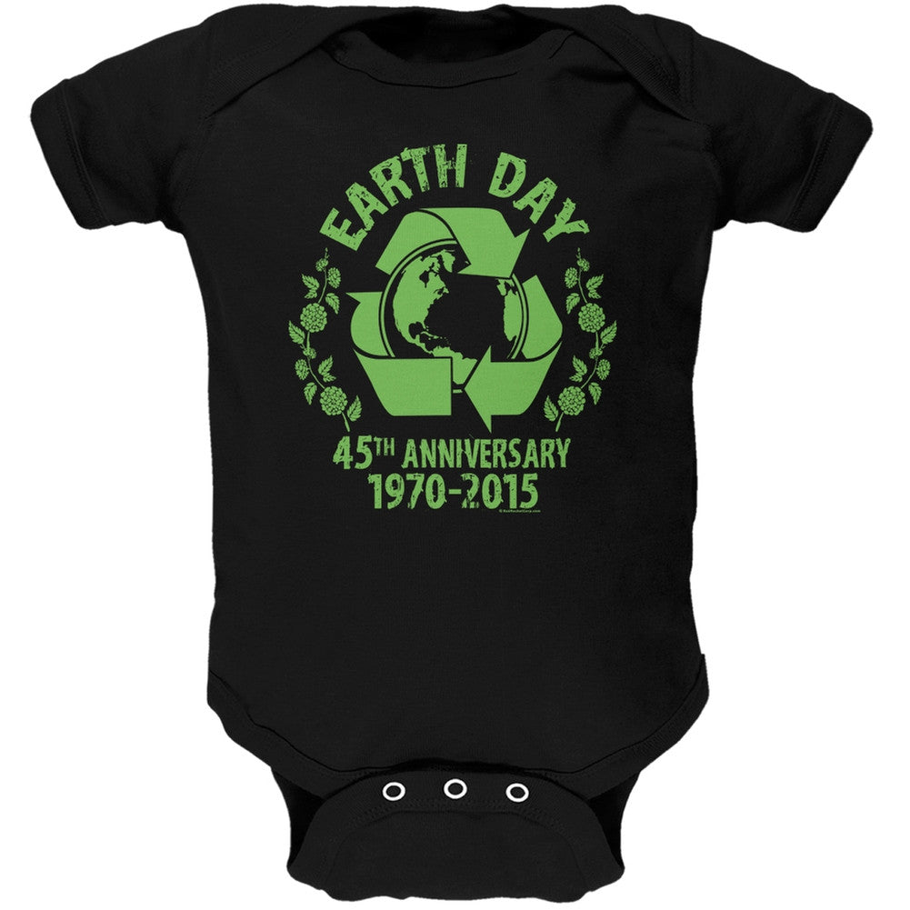 Earth Day - 45th Anniversary Black Soft Baby One Piece Baby One Piece Old Glory 0-3M Black