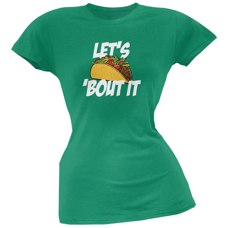 Cinco de Mayo - Let's Taco 'Bout It Orange Soft Juniors T-Shirt Juniors T-Shirts Old Glory