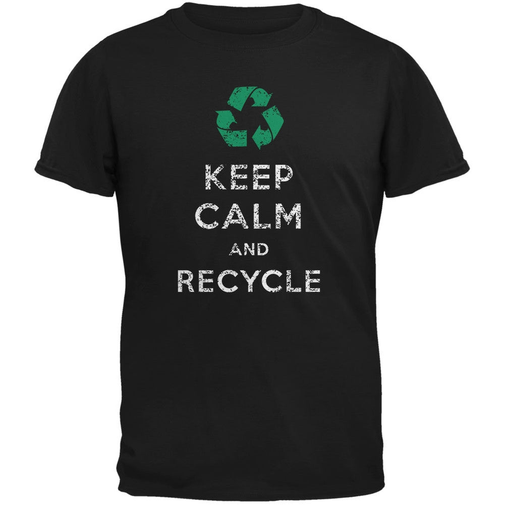 Earth Day - Keep Calm & Recycle Black Youth T-Shirt Youth T-Shirts Old Glory LG Black