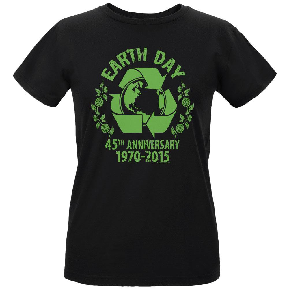 Earth Day - 45th Anniversary Women's Organic Black T-Shirt Women's T-Shirts Old Glory LG Black