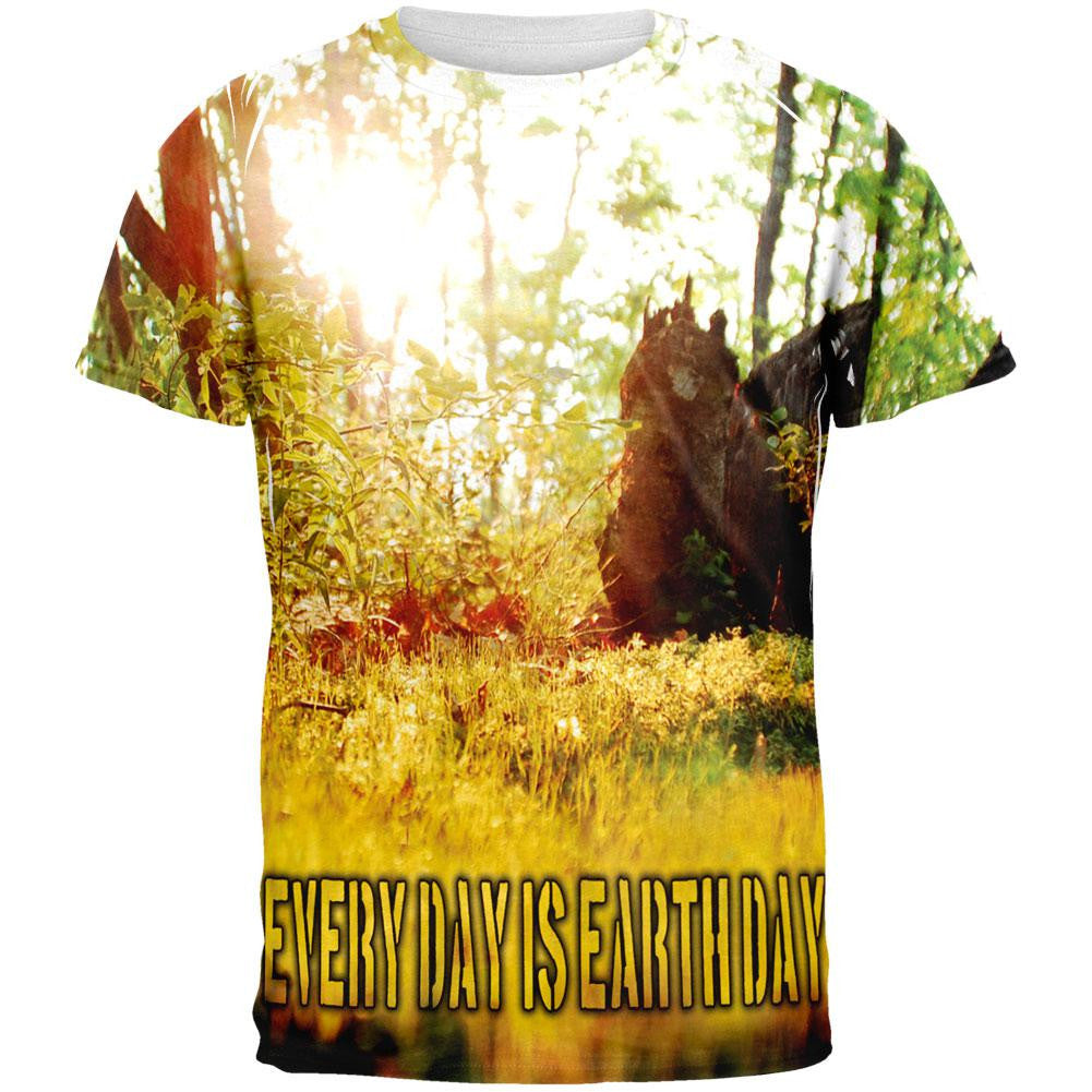 Earth Day Forest Sun All Over Adult T-Shirt Men's T-Shirts Old Glory 2XL Multi