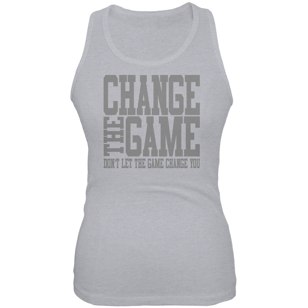 Graduation - Change the Game Heather Grey Juniors Soft Tank Top Juniors Tank Tops Old Glory 2XL Grey