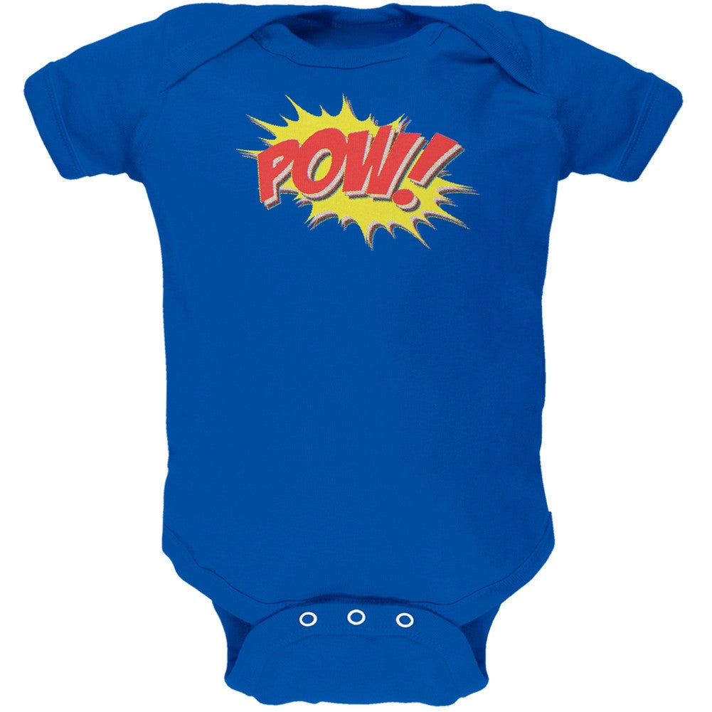 POW Comic Book Super Hero Royal Soft Baby One Piece Baby One Piece Old Glory 0-3M Blue