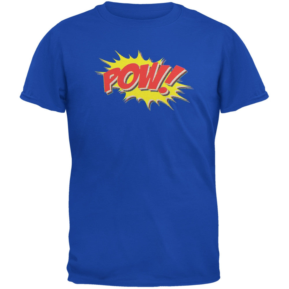 POW Comic Book Super Hero Royal Adult T-Shirt Men's T-Shirts Old Glory SM Blue
