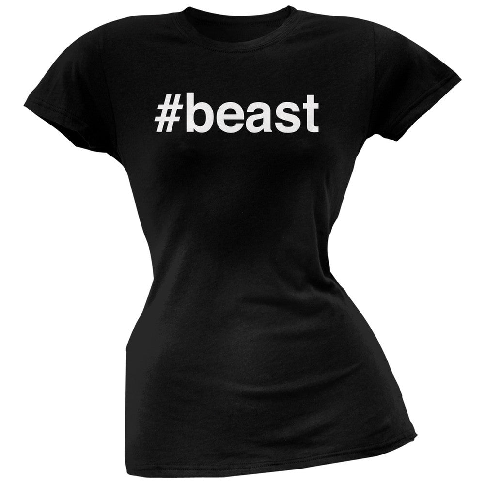 #beast Black Juniors Soft T-Shirt Juniors T-Shirts Old Glory SM Black