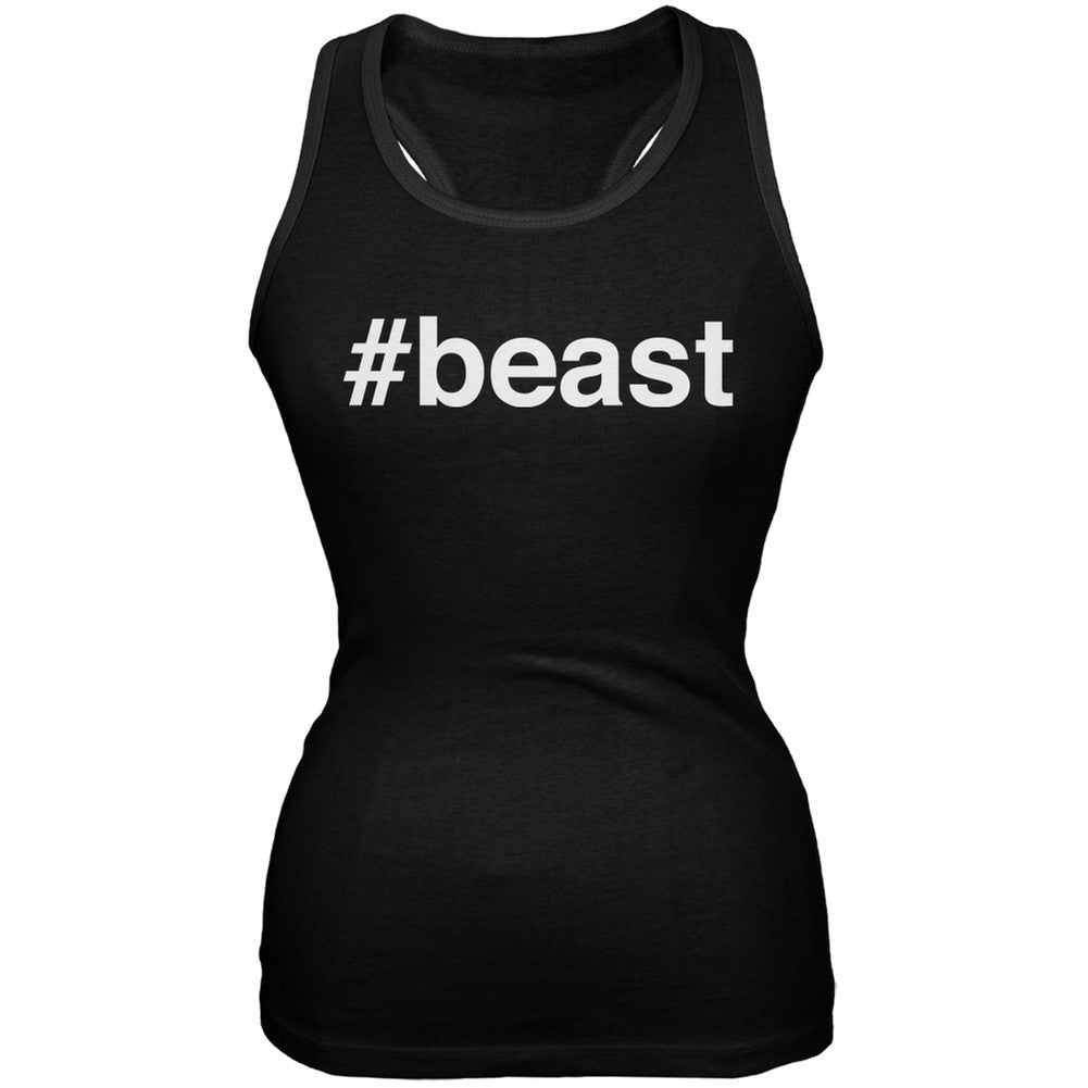#beast Black Juniors Soft Tank Top Juniors Tank Tops Old Glory SM Black