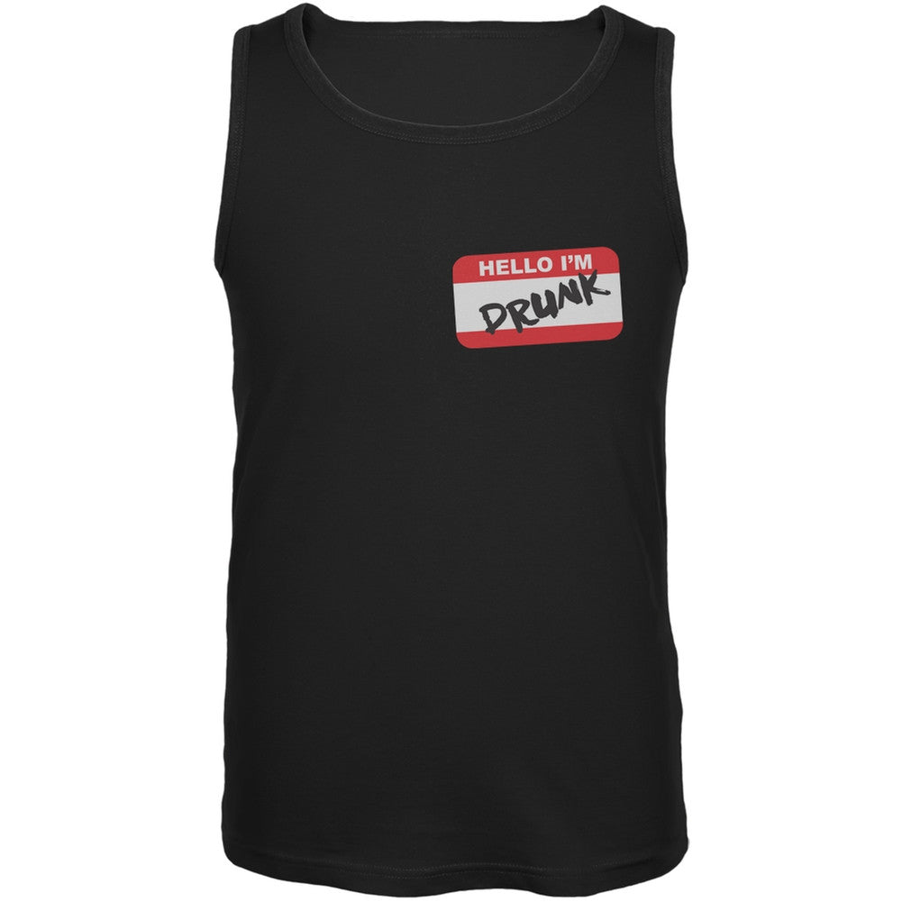 Hello Im Drunk Black Adult Tank Top Men's Tank Tops Old Glory SM Black
