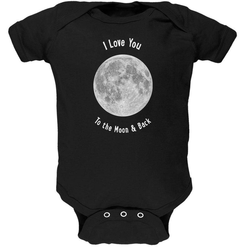 I Love You to the Moon & Back Black Soft Baby One Piece Baby One Piece Old Glory 0-3M Black