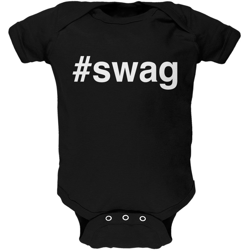 #swag Black Soft Baby One Piece Baby One Piece Old Glory 0-3M Black