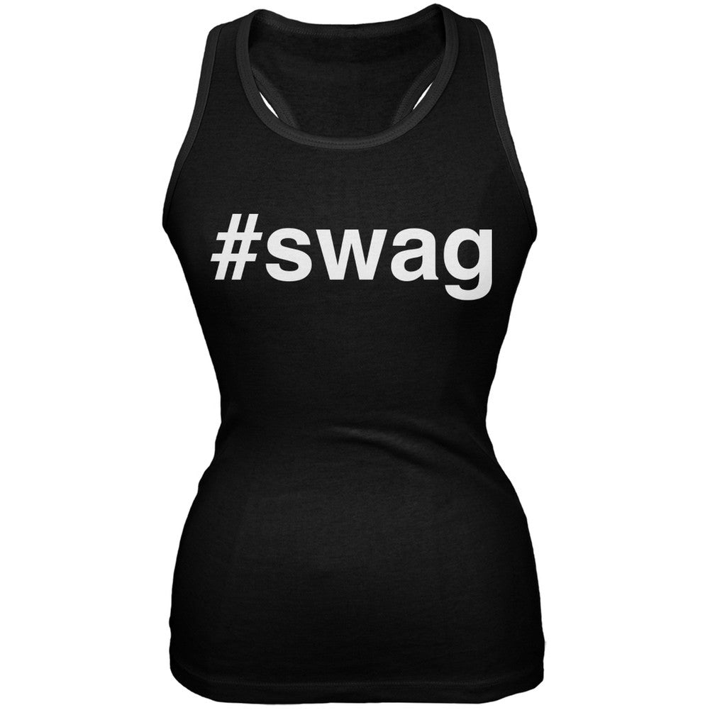 #swag Black Juniors Soft Tank Top Juniors Tank Tops Old Glory SM Black
