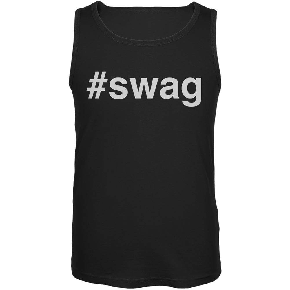 #swag Black Adult Tank Top Men's Tank Tops Old Glory SM Black
