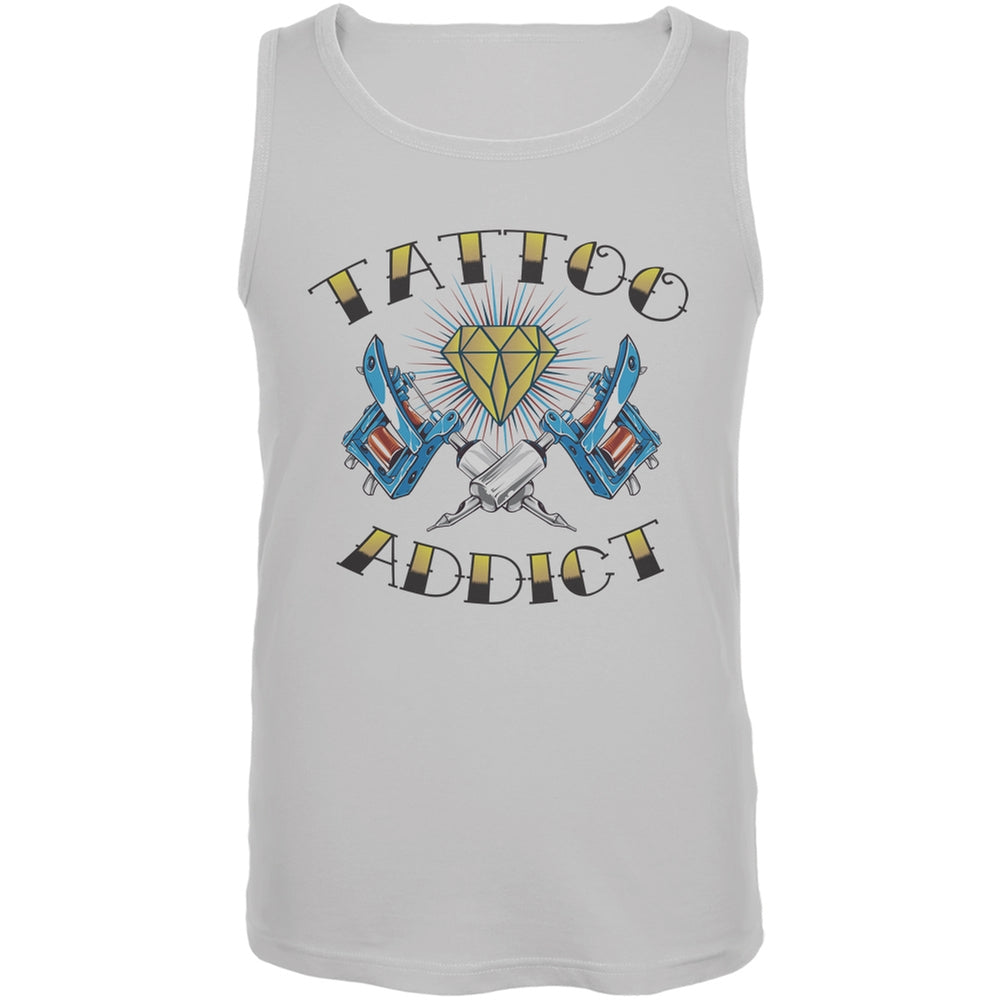 Tattoo Addict White Adult Tank Top Men's Tank Tops Old Glory 2XL White