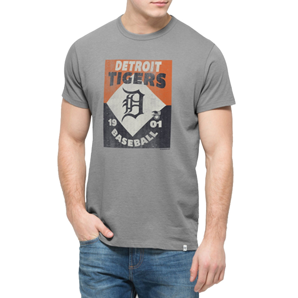 Detroit Tigers - Knockaround Flanker Logo T-Shirt Men's T-Shirts Detroit Tigers 2XL Grey