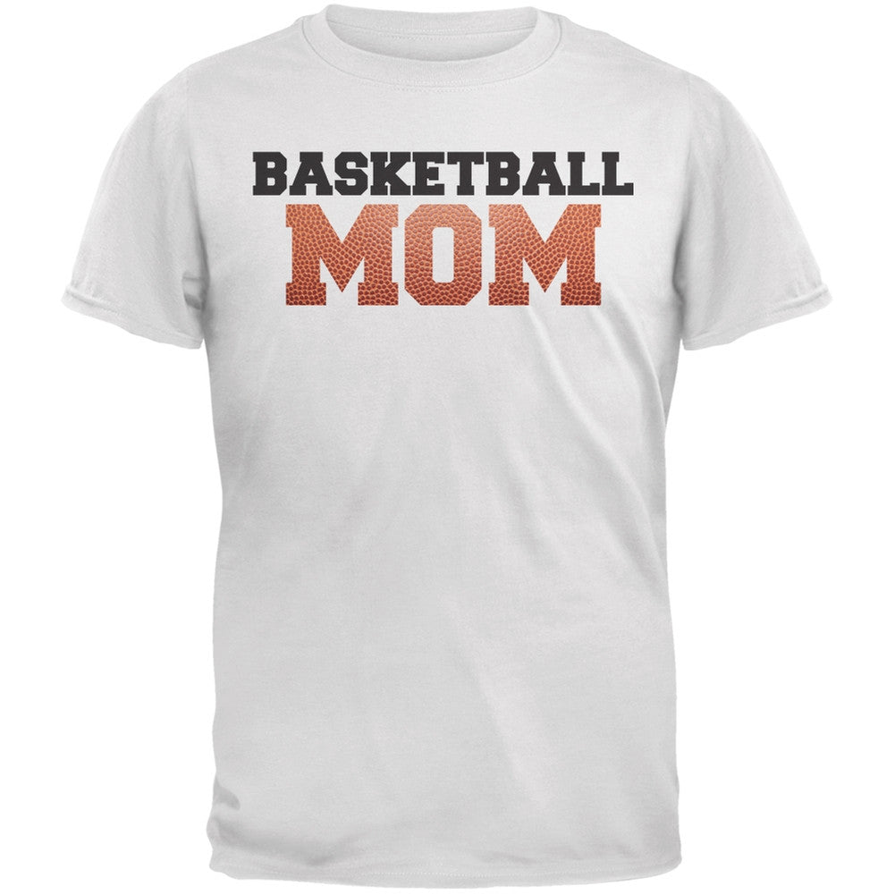 Basketball Mom White Adult T-Shirt Men's T-Shirts Old Glory 2XL White