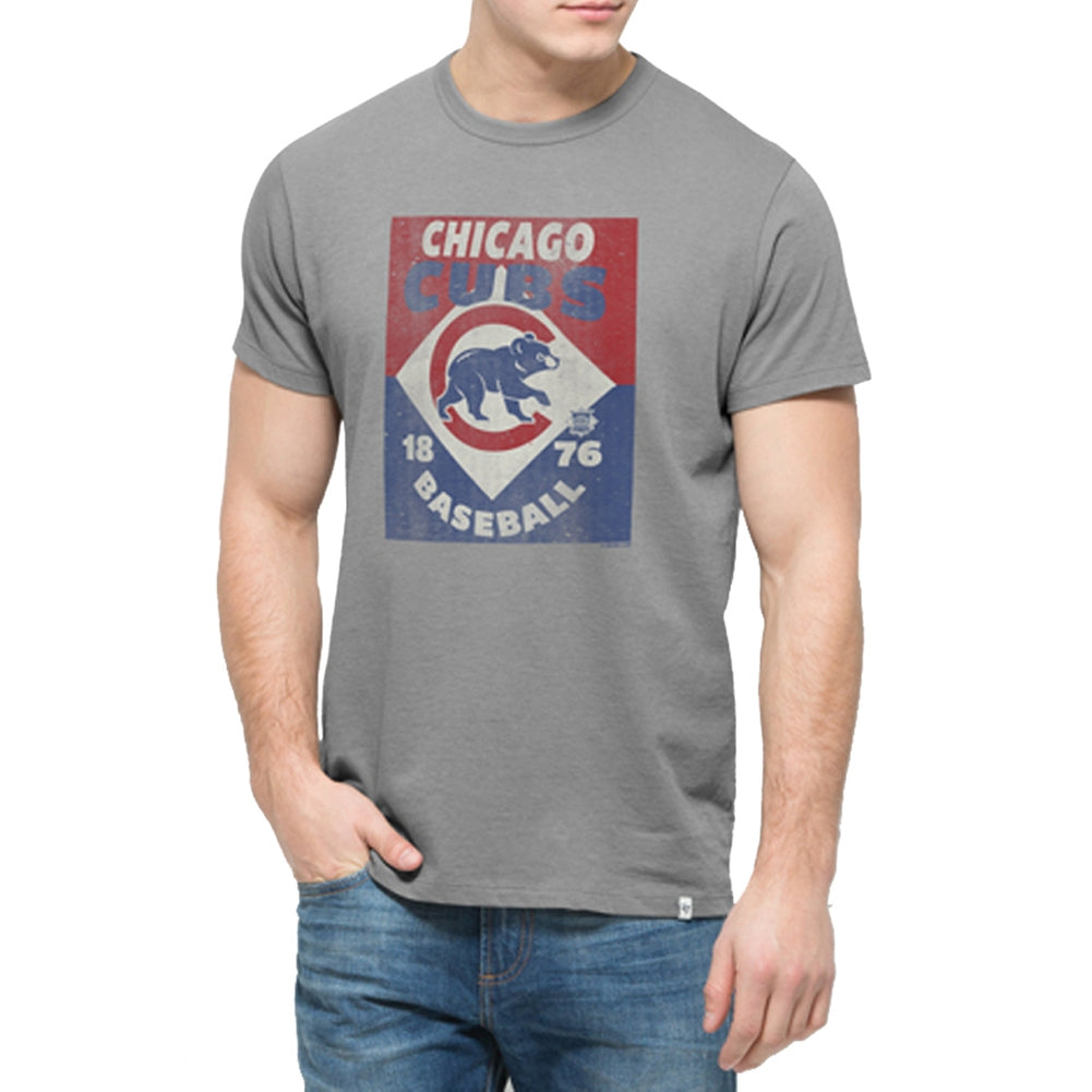 Chicago Cubs - Knockaround Flanker Logo T-Shirt Men's T-Shirts Chicago Cubs SM Grey