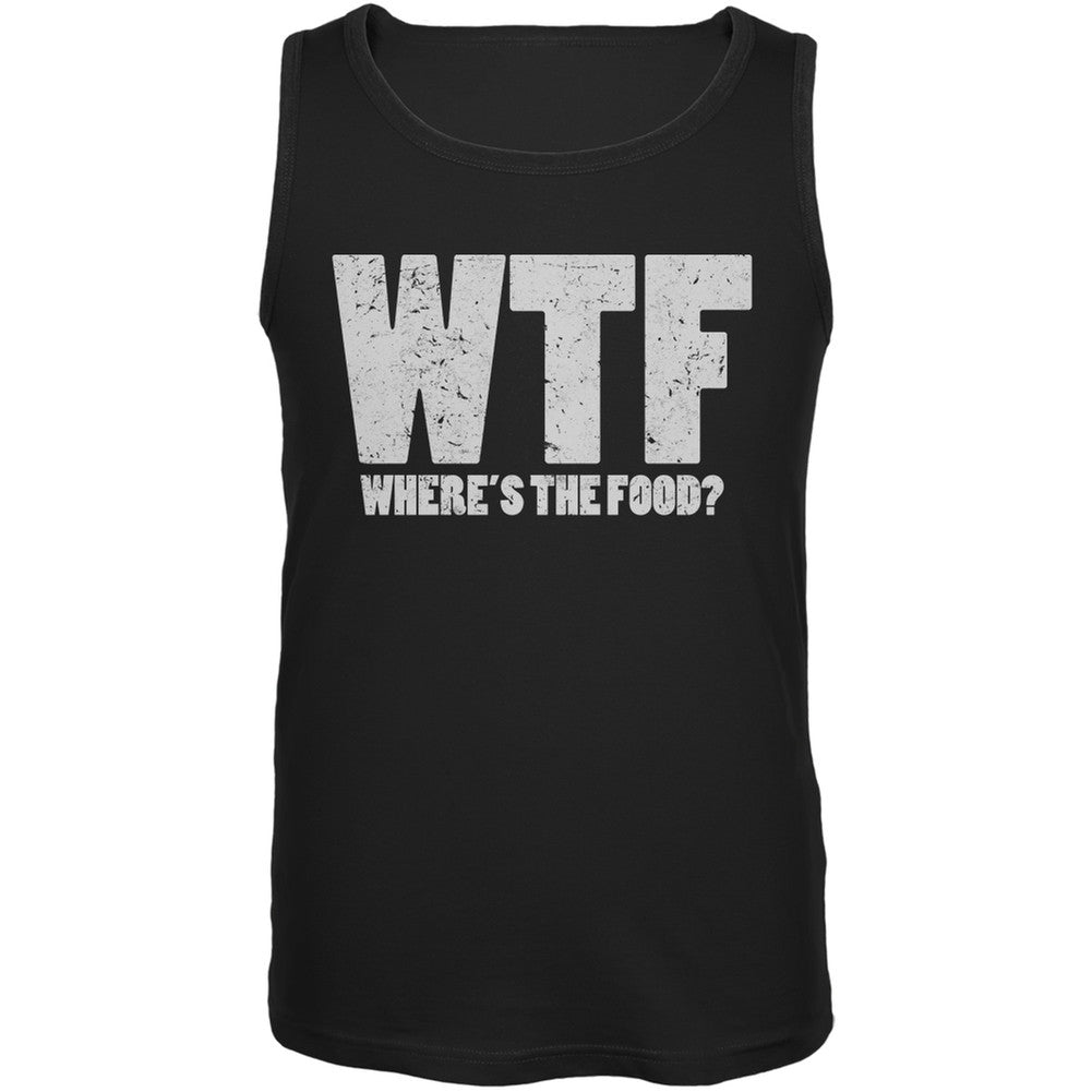 WTF (where's the food?) Black Adult Tank Top Men's Tank Tops Old Glory 2XL Black
