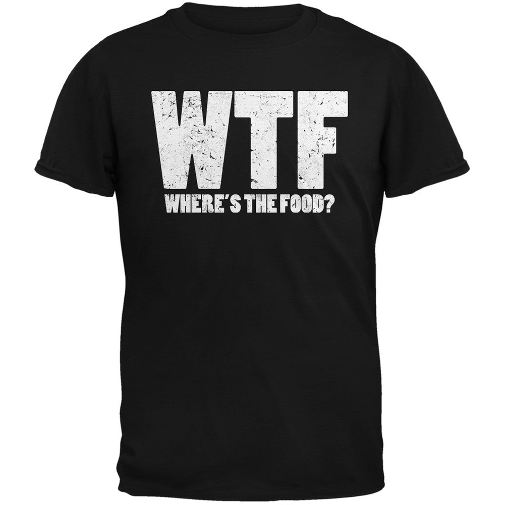 WTF (where's the food?) Black Youth T-Shirt Youth T-Shirts Old Glory LG Black