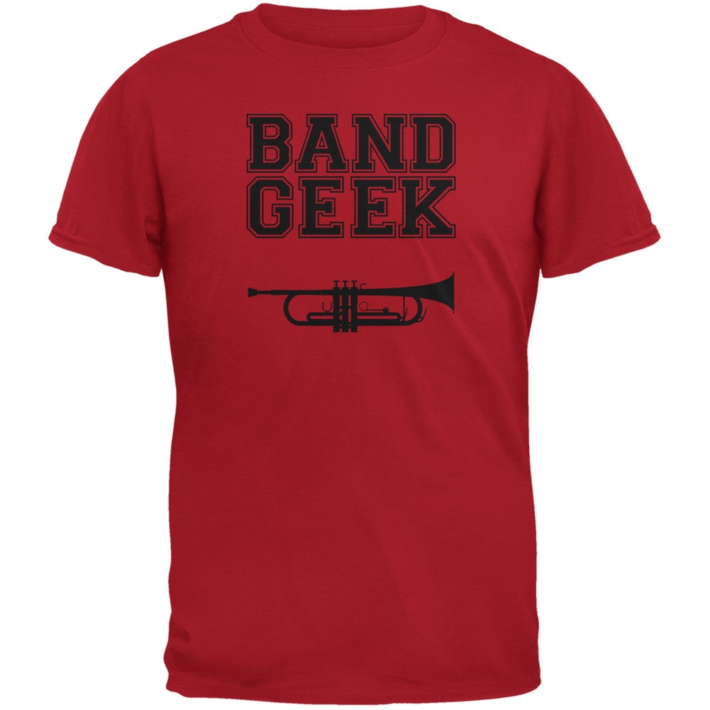 Band Geek Trumpet Red Adult T-Shirt Men's T-Shirts Old Glory 2XL Red