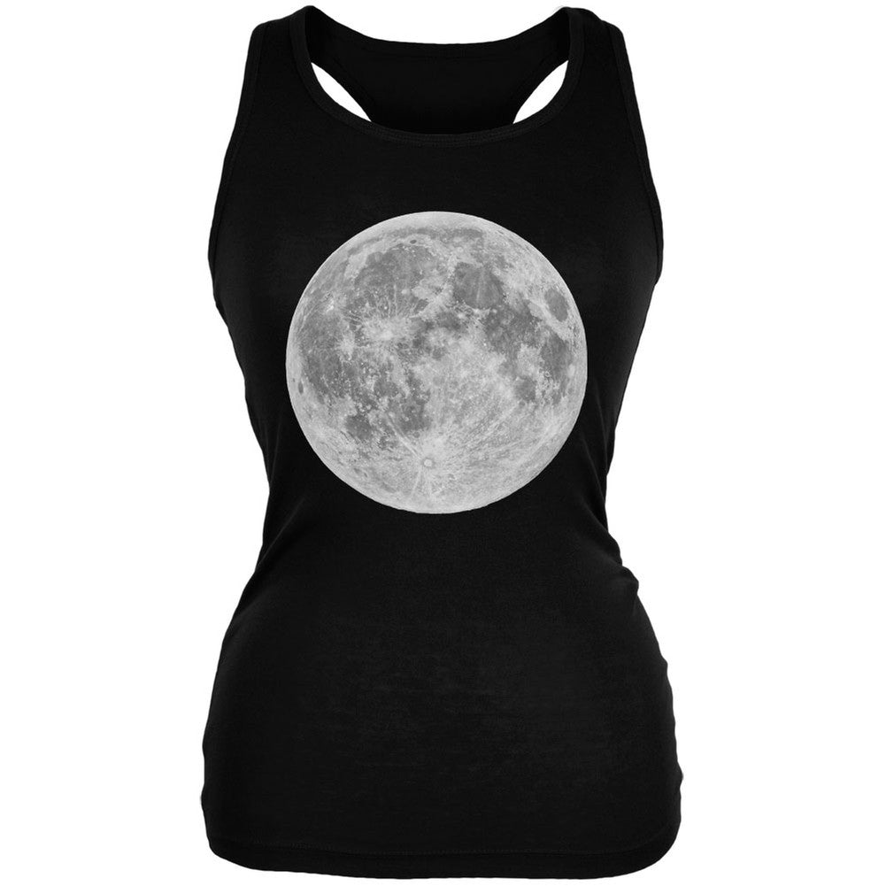 Earth's Moon Black Juniors Soft Tank Top Juniors Tank Tops Old Glory 2XL Black
