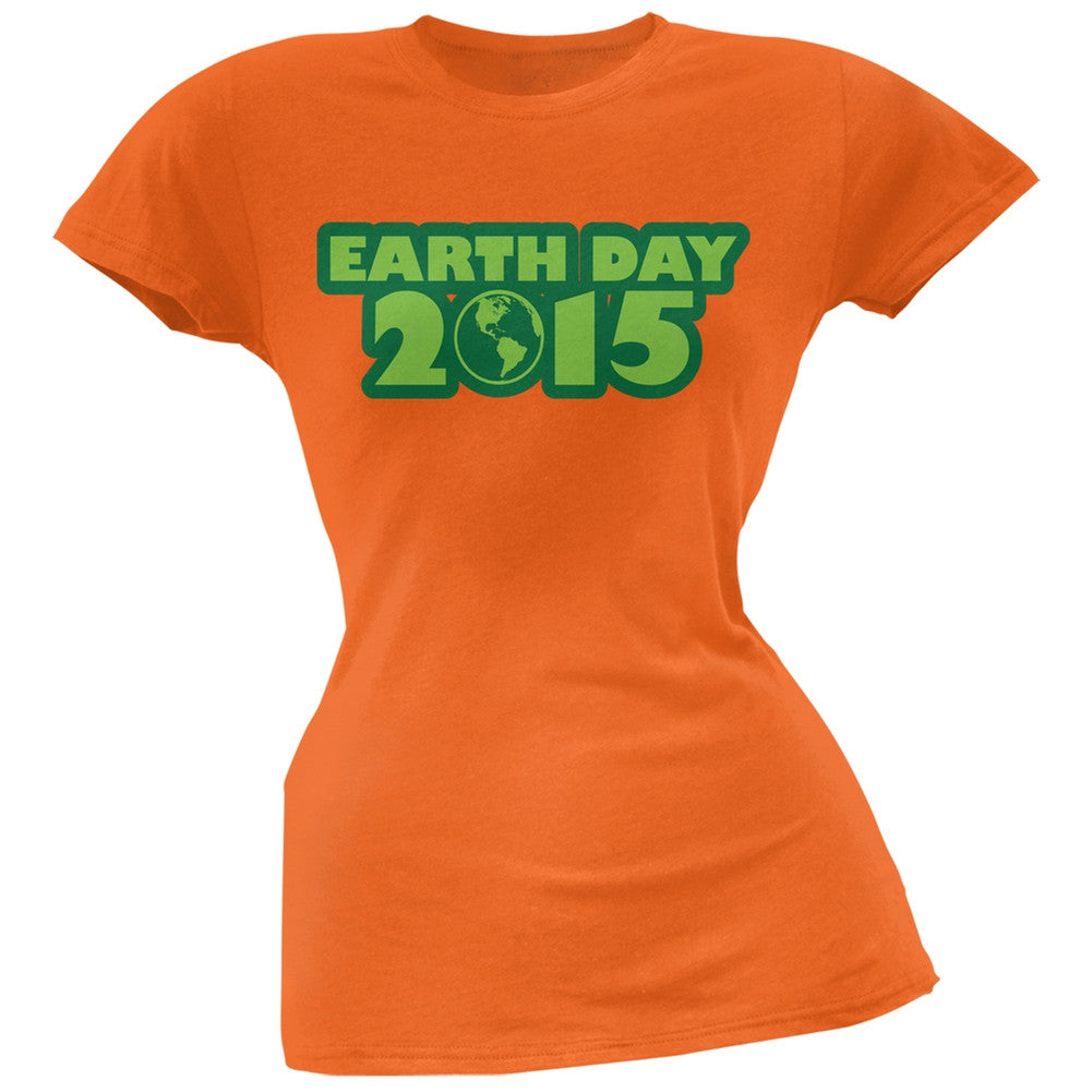 Earth Day - 2015 Orange Juniors Soft T-Shirt Juniors T-Shirts Old Glory 2XL Orange