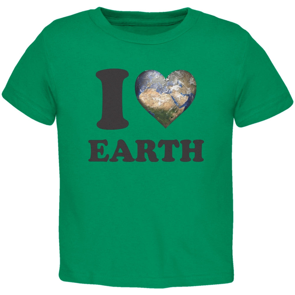 Earth Day - I Heart Earth Kelly Green Toddler T-Shirt Toddler T-Shirts Old Glory 2T Green