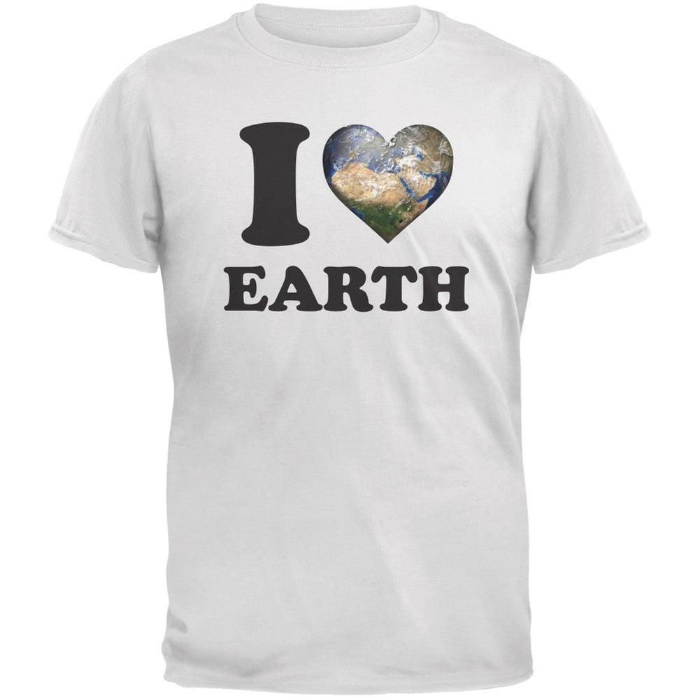Earth Day - I Heart Earth White Adult T-Shirt Men's T-Shirts Old Glory 2XL White