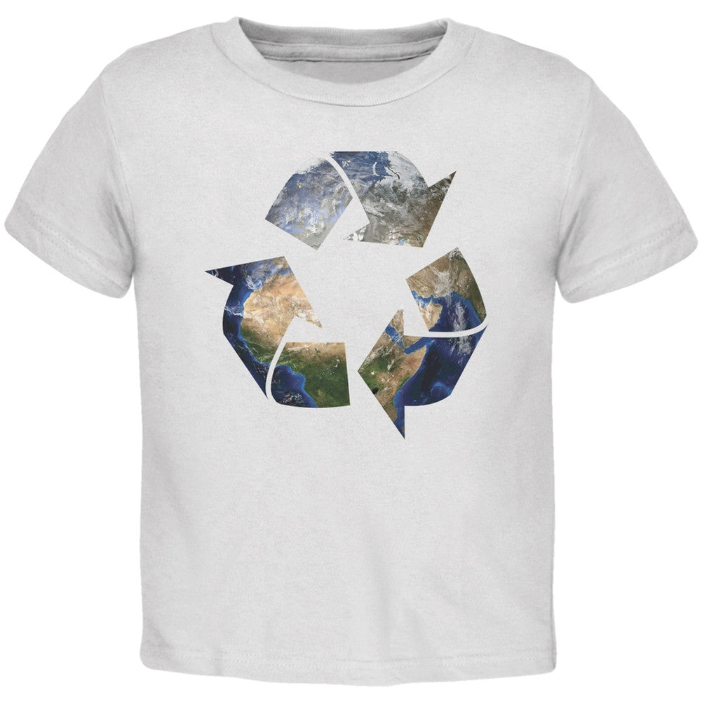 Earth Day - Recycle Earth White Toddler T-Shirt Toddler T-Shirts Old Glory 2T White