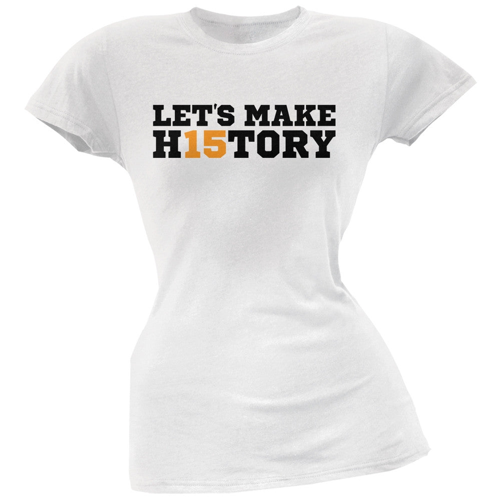 Graduation - Let's Make H15tory White Juniors Soft T-Shirt Juniors T-Shirts Old Glory 2XL White