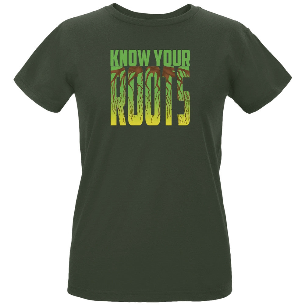 Earth Day - Know Your Roots Women's Organic City Green T-Shirt Women's T-Shirts Old Glory LG Green