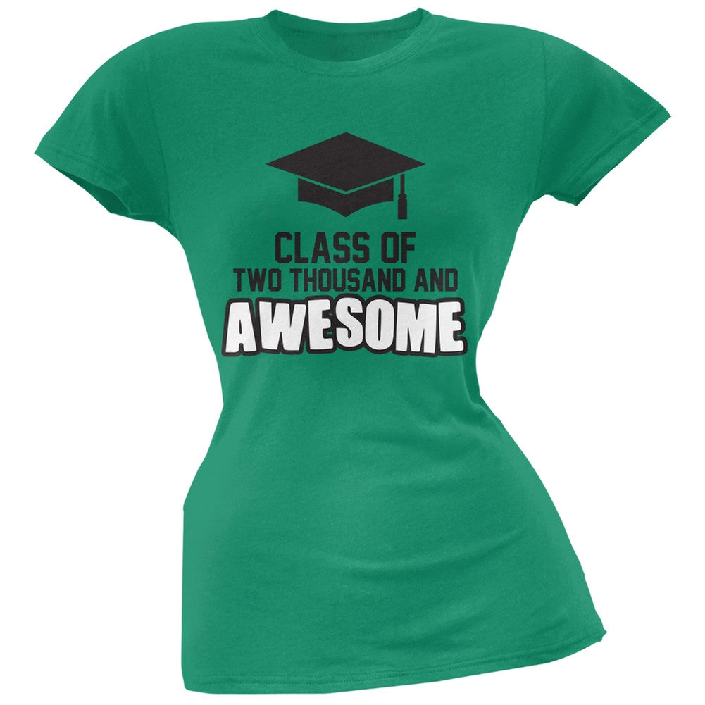 Two Thousand and Awesome Kelly Green Juniors Soft T-Shirt Juniors T-Shirts Old Glory 2XL Green