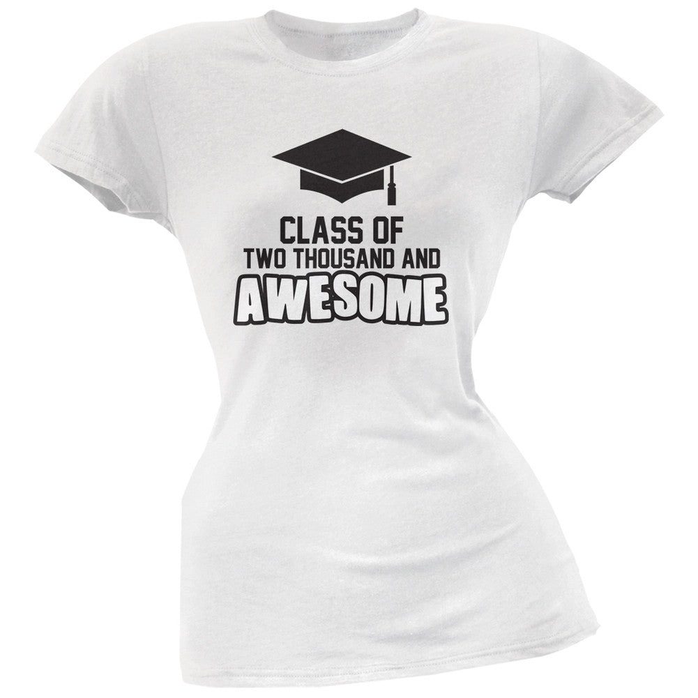 Two Thousand and Awesome White Juniors Soft T-Shirt Juniors T-Shirts Old Glory 2XL White