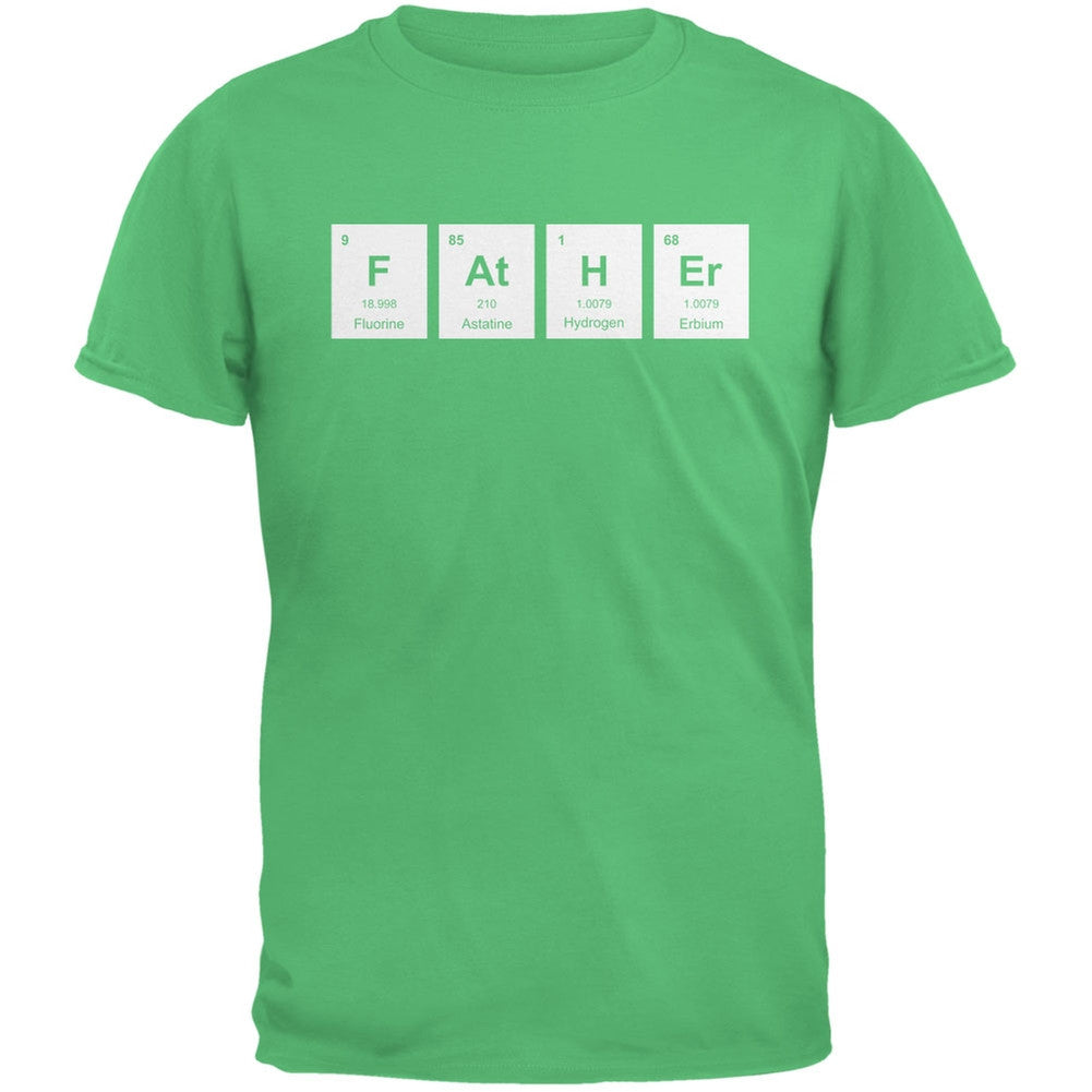 Father's Day - FAtHEr Periodic Elements Irish Green Adult T-Shirt Men's T-Shirts Old Glory 2XL Green