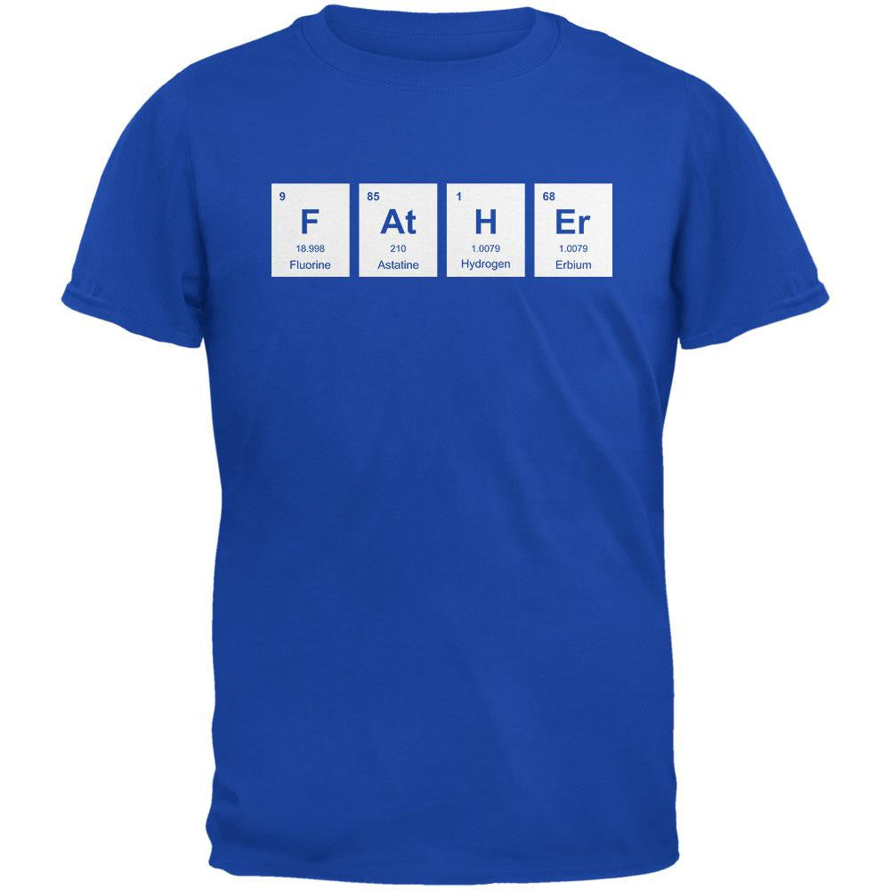 Father's Day - FAtHEr Periodic Elements Metro Blue Adult T-Shirt Men's T-Shirts Old Glory 2XL Blue