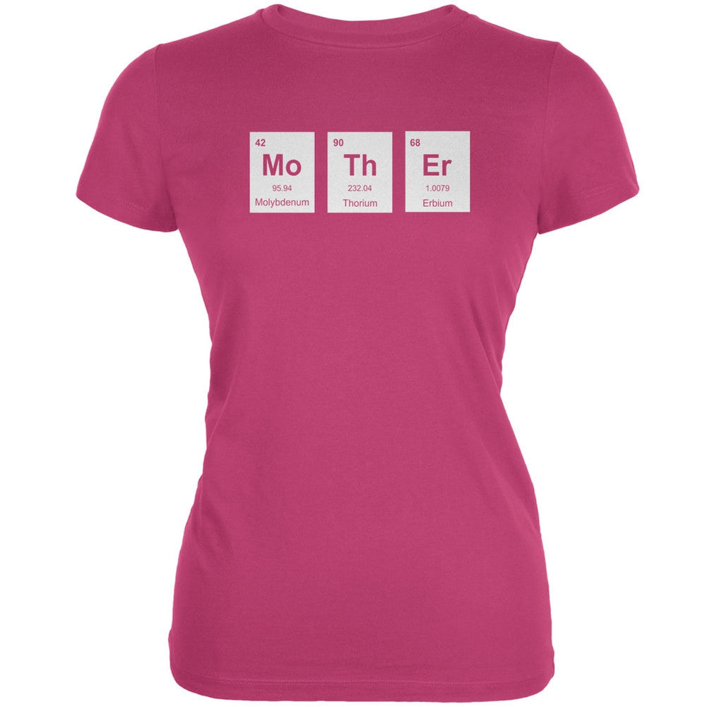 Mother's Day - MoThEr Periodic Elements Berry Pink Juniors Soft T-Shirt Juniors T-Shirts Old Glory 2XL Pink