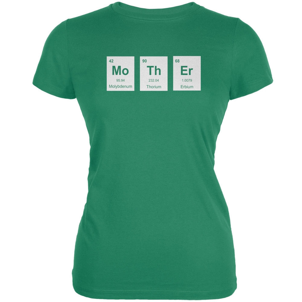 Mother's Day - MoThEr Periodic Elements Kelly Green Juniors Soft T-Shirt Juniors T-Shirts Old Glory 2XL Green