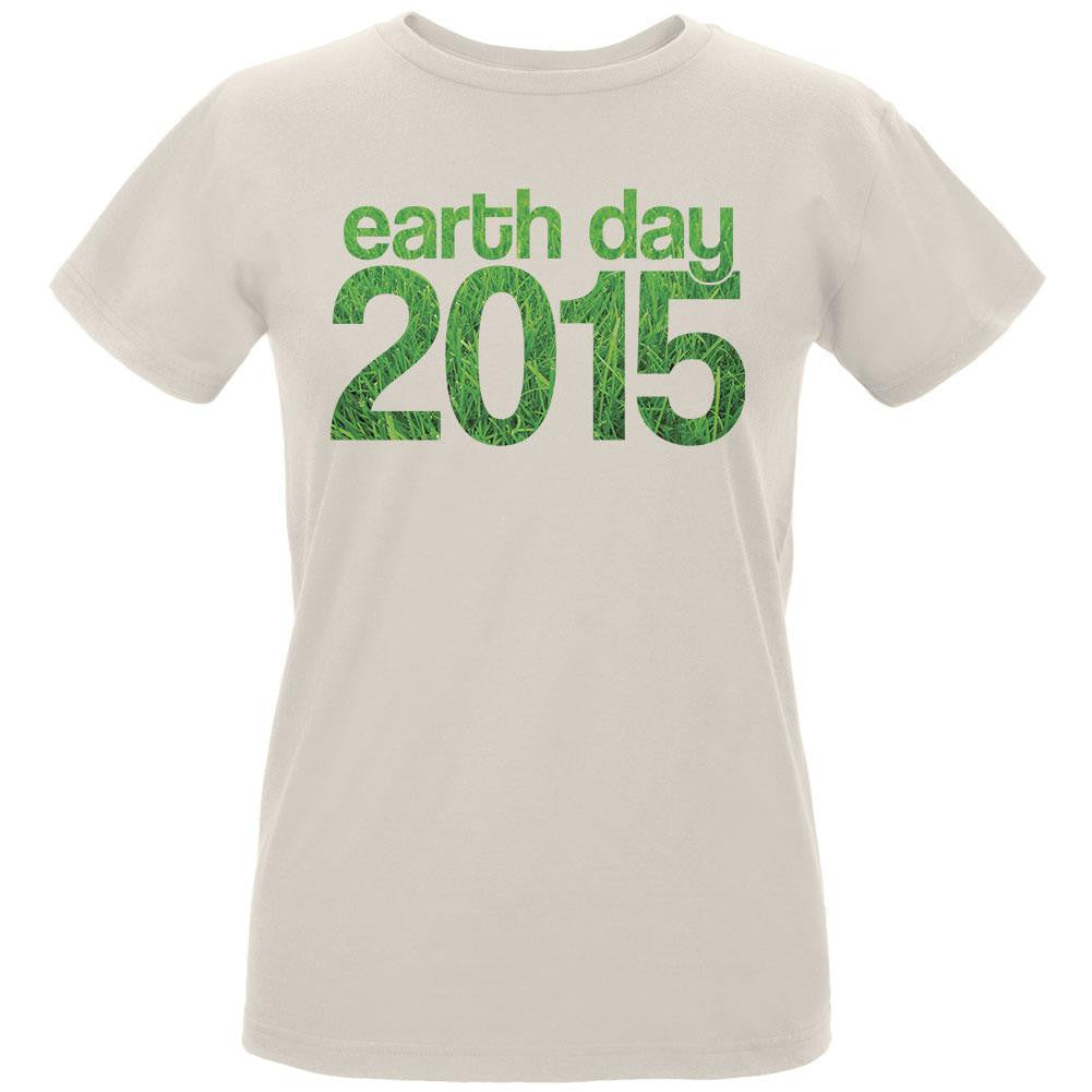 Earth Day - 2015 Grass Women's Organic Natural T-Shirt Women's T-Shirts Old Glory LG Off-White