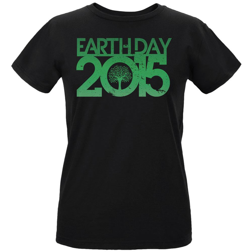 Earth Day - 2015 Tree Women's Organic Black T-Shirt Women's T-Shirts Old Glory LG Black