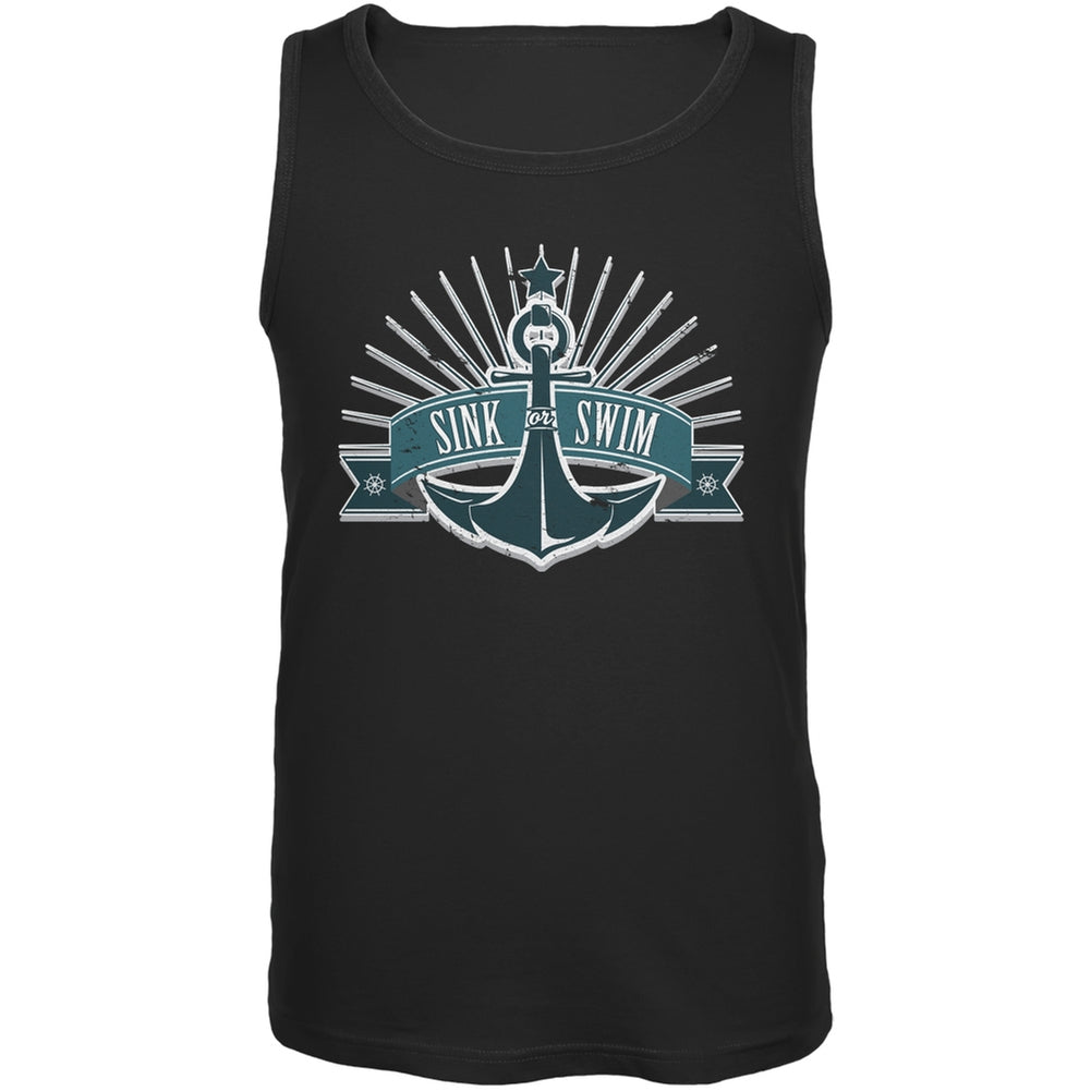 Sink Or Swim Black Adult Tank Top Men's Tank Tops Old Glory 2XL Black