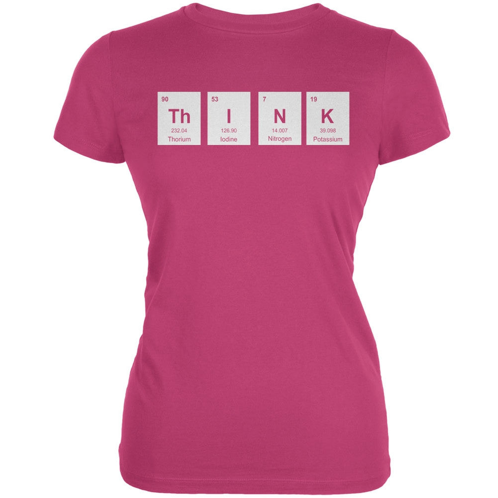 ThINK Periodic Elements Berry Pink Juniors Soft T-Shirt Juniors T-Shirts Old Glory 2XL Pink